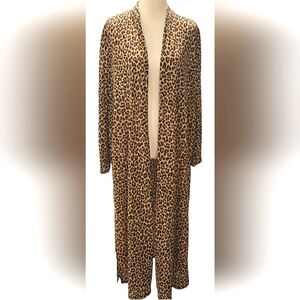 Leopard Duster Kimono or Coverup Sheer/Lightweight, Women's Size Large
